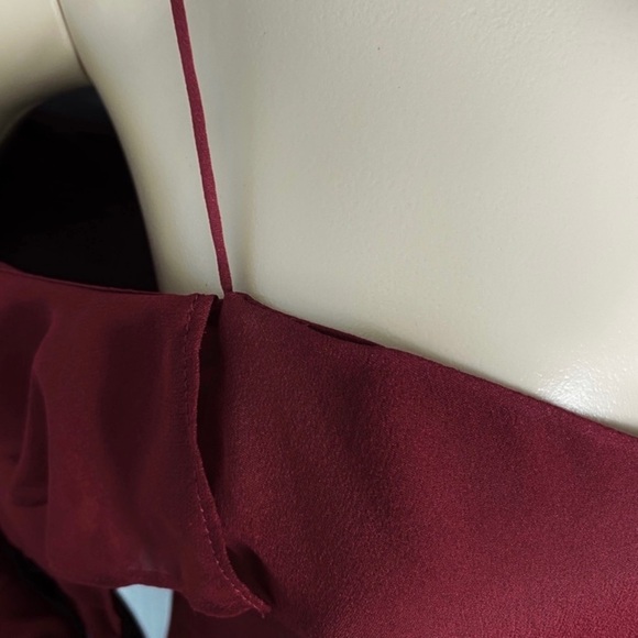 NEW HAUTE HIPPIE SILK COLD-SHOULDER RUFFLE MINI DRESS - Picture 4 of 10